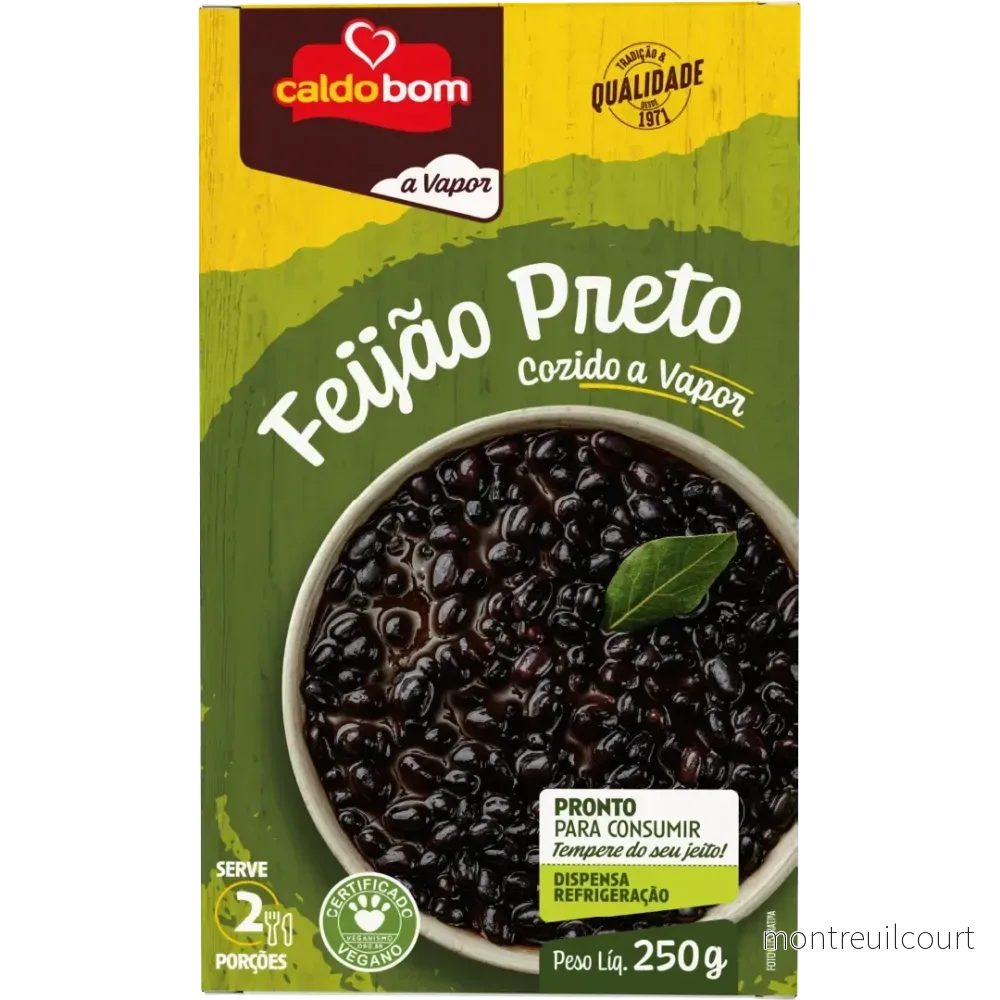 Feijão Preto Cozido à Vapor / Steamed Black Beans – Caldo Bom (250g) Feijão Preto Cozido à Vapor / Steamed Black Beans – Caldo Bom (250g)
