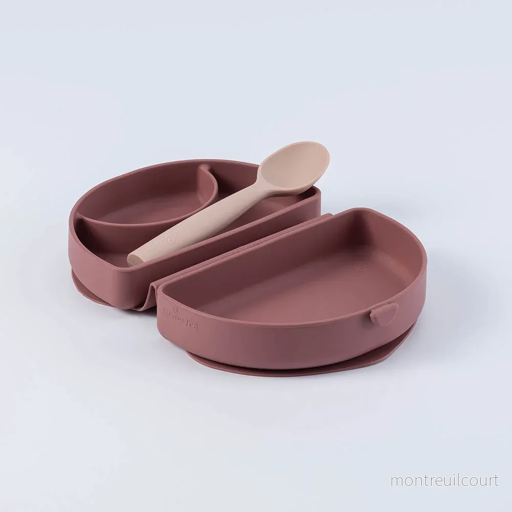 Fold & Scoop - tallrik + sked (Raspberry/Pink Salt) - Bild 3