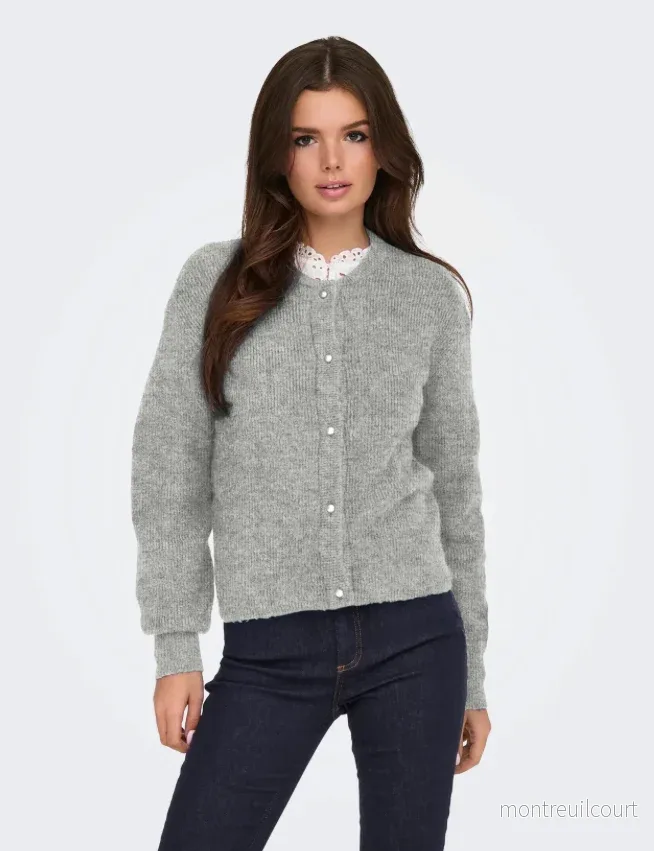 JDY – LUMI LIFE L/S BUTTON CARDIGAN – MEDIUM GREY/MELANGE JDY – LUMI LIFE L/S BUTTON CARDIGAN – MEDIUM GREY/MELANGE