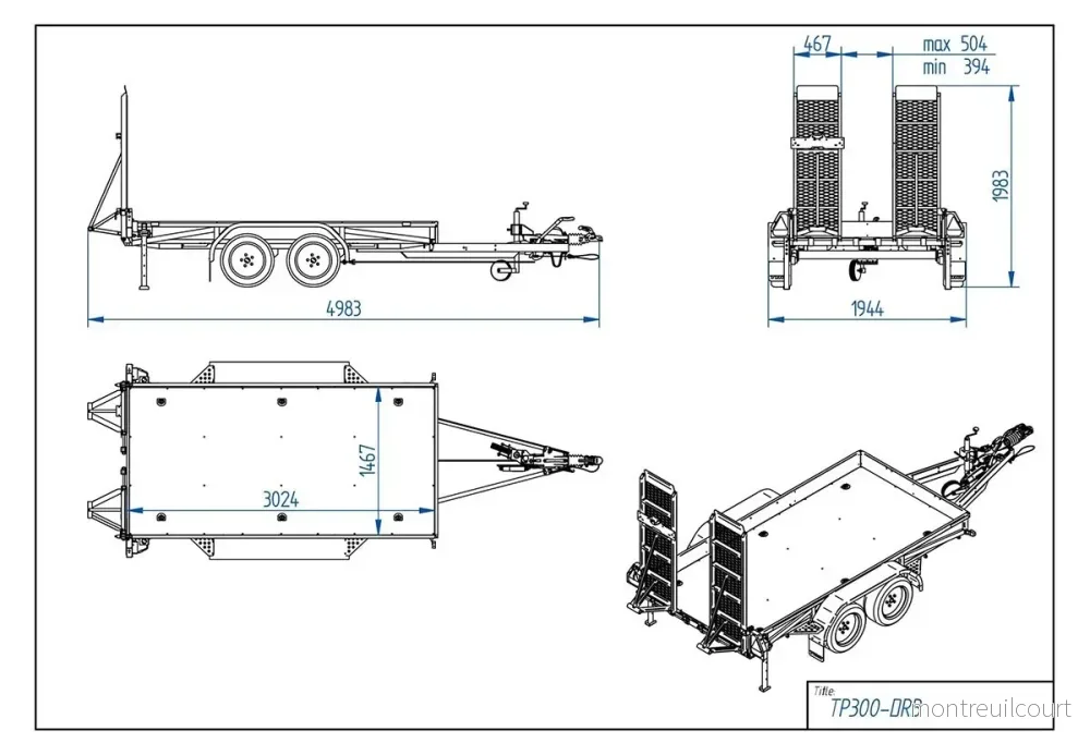 Tiki TP300-DRB Maskinsläp 3500kg - Bild 3