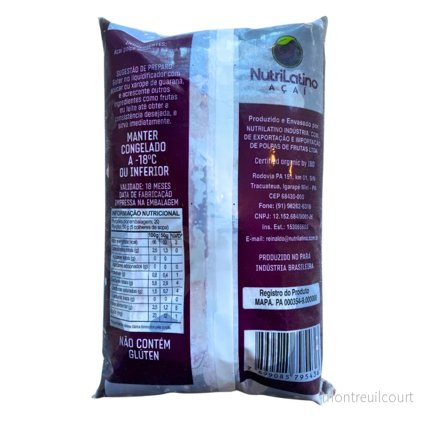Polpa de Açaí Congelada / Frozen Acai Pulp - NutriLatino (1kg) - Bild 2