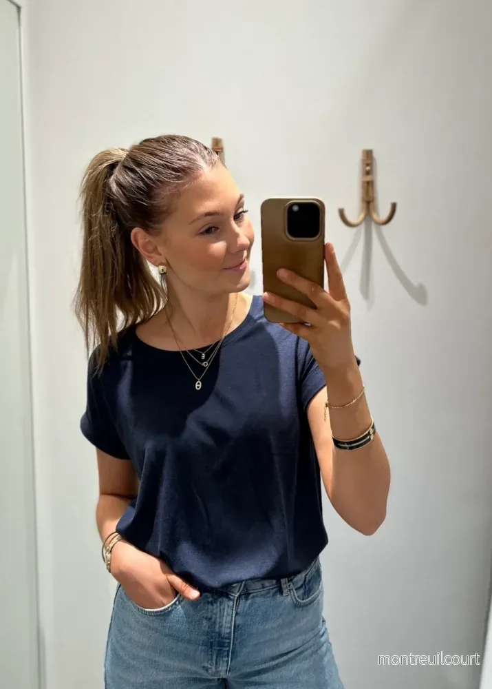 ONLY – MOSTER – SS O-NECK TOP – NAVY BLAZER ONLY – MOSTER – SS O-NECK TOP – NAVY BLAZER