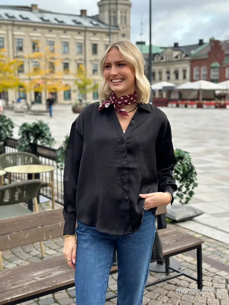 VERO MODA – MIRO LS SHIRT – BLACK VERO MODA – MIRO LS SHIRT – BLACK