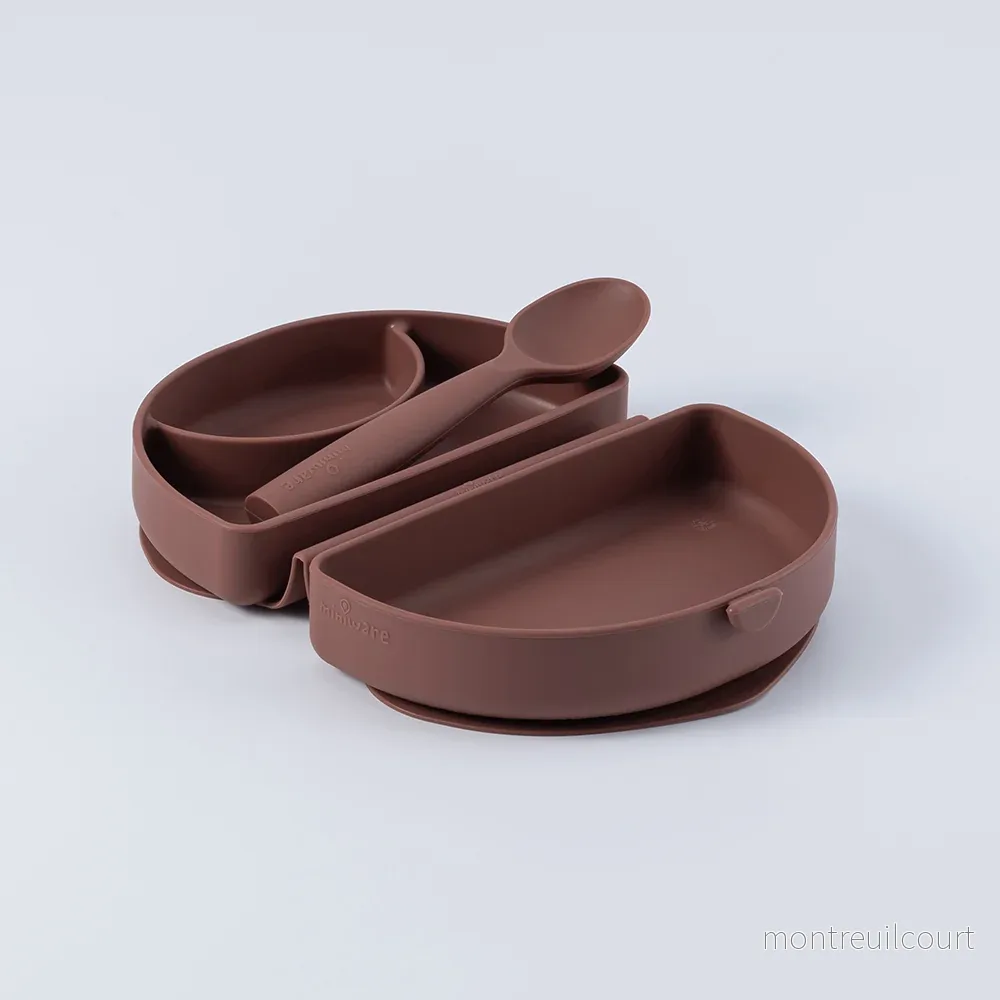 Fold & Scoop - tallrik + sked (Chestnut/Chestnut) - Bild 3
