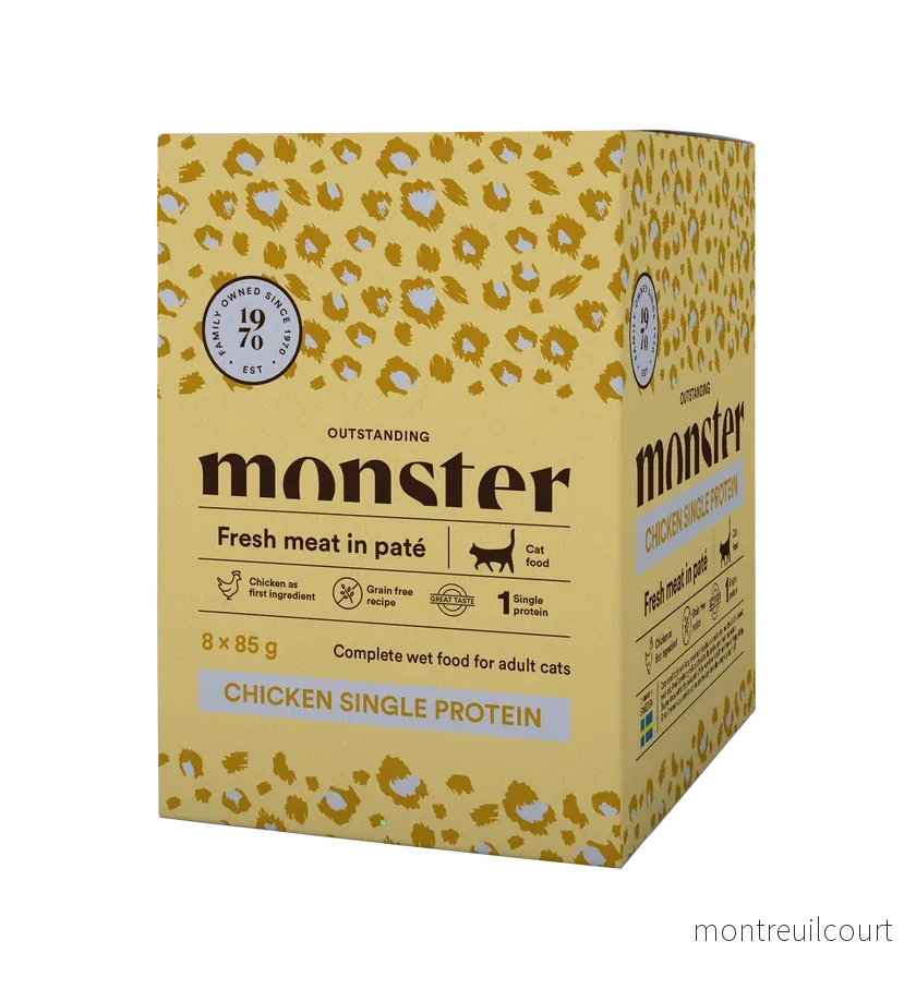 Monster Cat Pouches Adult Chicken 85g (8 pack) Monster Cat Pouches Adult Chicken 85g (8 pack)