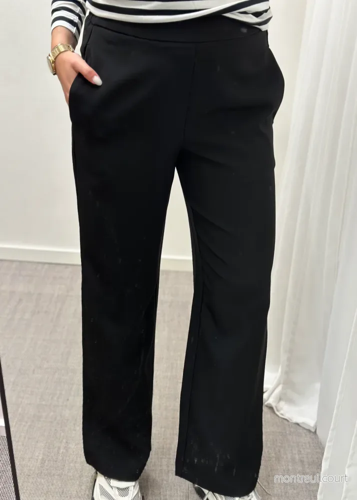 PIECES – BOZZY WIDE PLAIN PANT – BLACK PIECES – BOZZY WIDE PLAIN PANT – BLACK