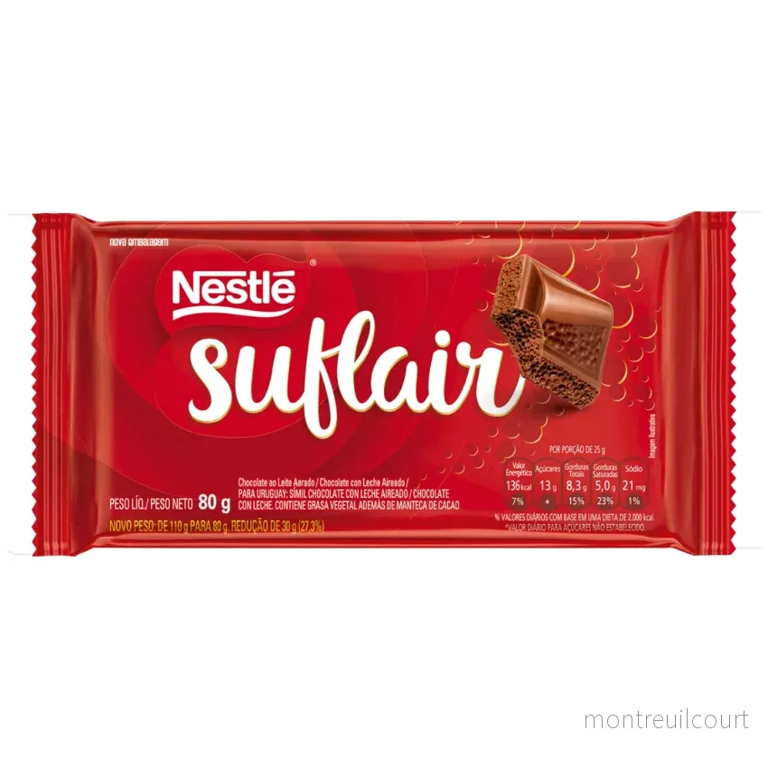 Suflair Chocolate ao Leite Aerado / Suflair Aerated Milk Chocolate – Nestlé (80g) Suflair Chocolate ao Leite Aerado / Suflair Aerated Milk Chocolate – Nestlé (80g)