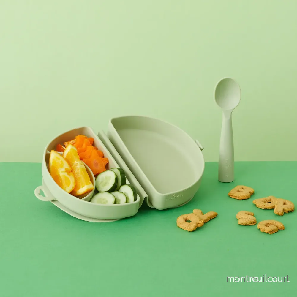 Fold & Scoop - tallrik + sked (Pistachio/Pistachio) - Bild 2
