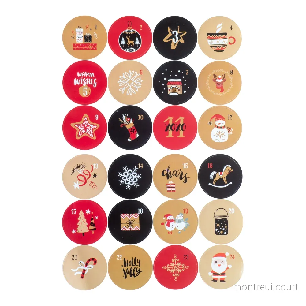 Klisterlappar numrerade 1-24 för Adventskalender - Bild 2