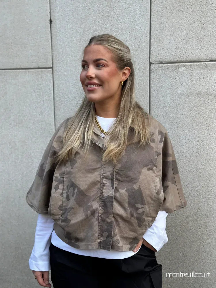 MARTA – QUARTZ SKJORTA 68815M – BEIGE CAMO