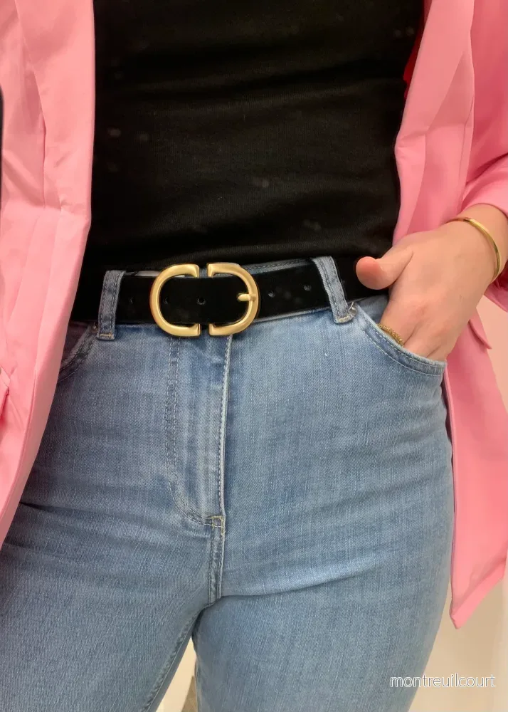 PIECES – JUVA SUEDE JEANS BELT – GOLD BRUSHED PIECES – JUVA SUEDE JEANS BELT – GOLD BRUSHED