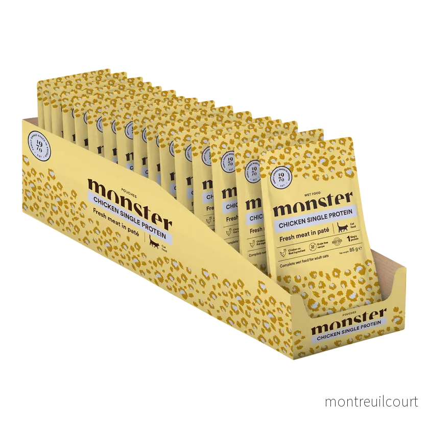 Monster Cat Pouches Adult Chicken 85g (16 pack)