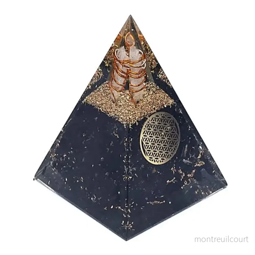 Orgonit pyramid – svart turmalin & Livets blomma (smal/hög modell) Orgonit pyramid – svart turmalin & Livets blomma (smal/hög modell)