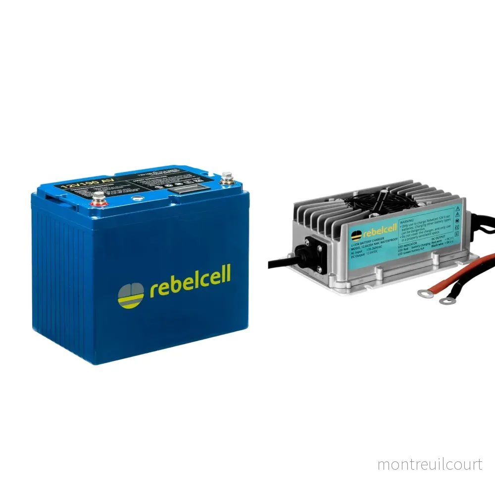 Rebelcell 12V190 AV li-ion Battery med Rebelcell 20A vattentät laddare
