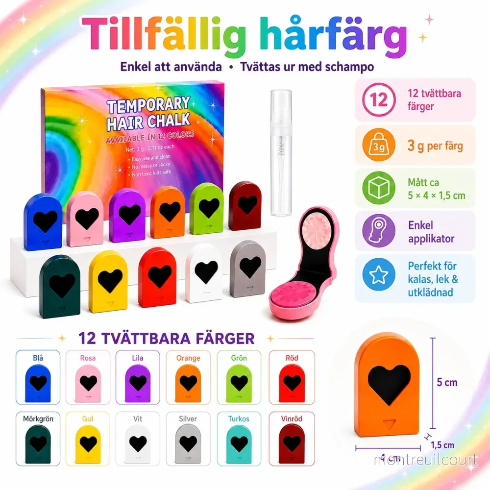 Tillfällig hårfärg i 12 nyanser - – för kalas, festival och kreativ styling - Bild 2