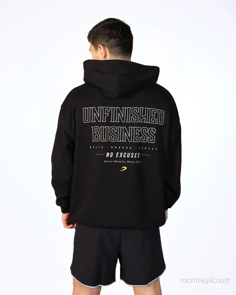 Bivol x BOXRAW Unfinished Business Oversized Hoodie – Svart Bivol x BOXRAW Unfinished Business Oversized Hoodie – Svart