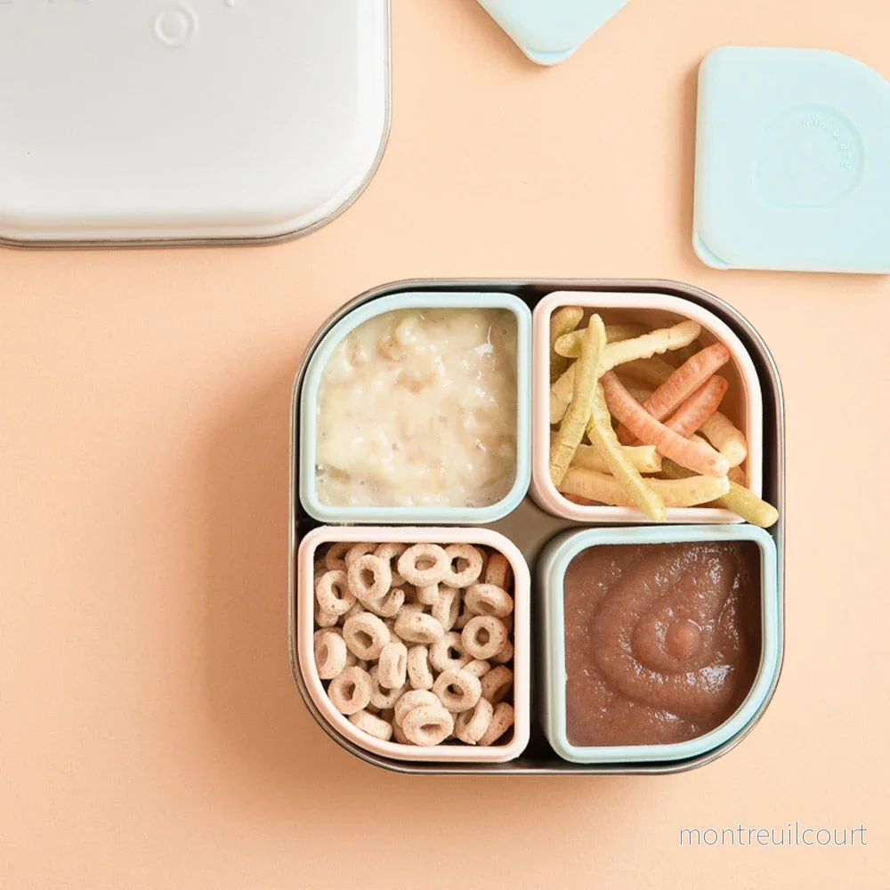 GrowBento - matlåda & silipods (Chrome/Peach) - Bild 3