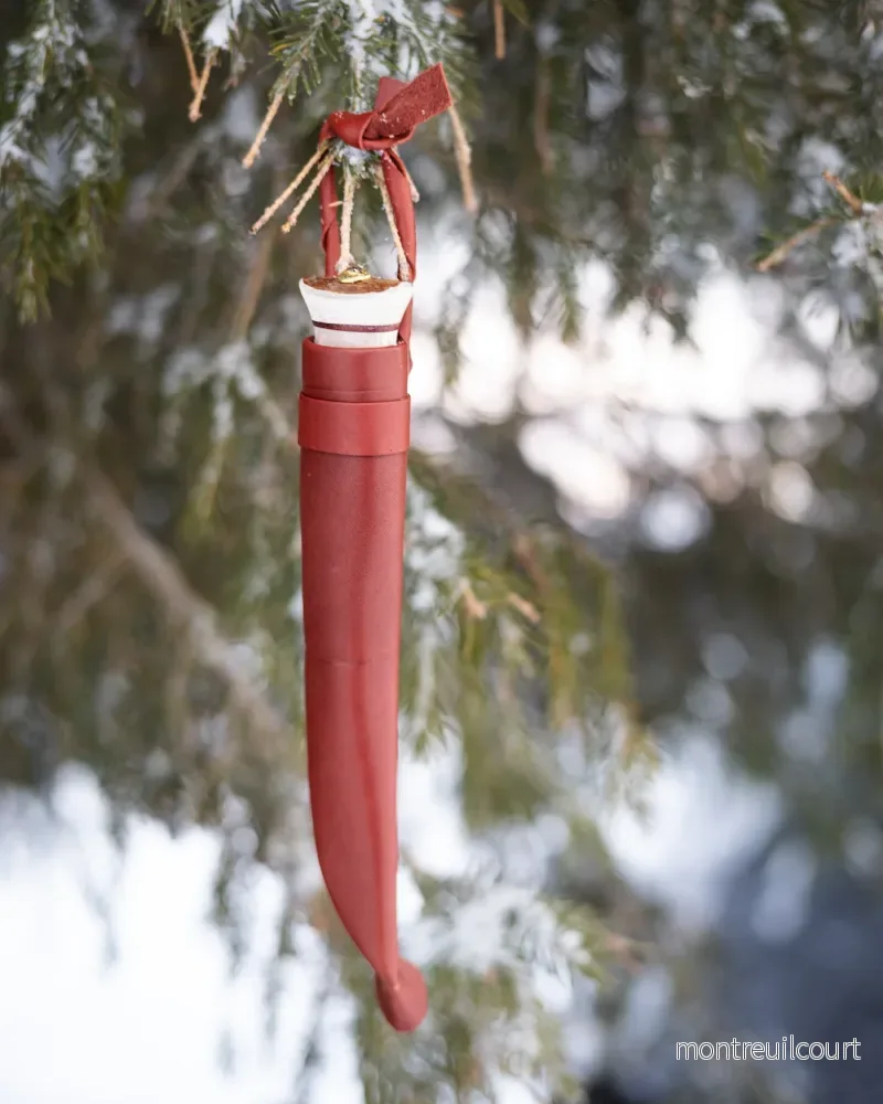 Kniv 9,5 cm skaft av renhorn kolstålsblad - Bild 3