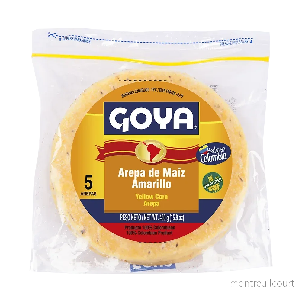 Arepas de Maíz Amarillo Congeladas / Frozen Yellow Corn Arepas – Goya (450g) Arepas de Maíz Amarillo Congeladas / Frozen Yellow Corn Arepas – Goya (450g)