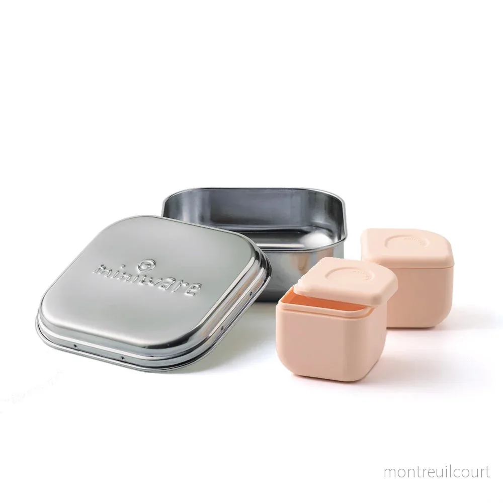 GrowBento – matlåda & silipods (Chrome/Peach) GrowBento – matlåda & silipods (Chrome/Peach)