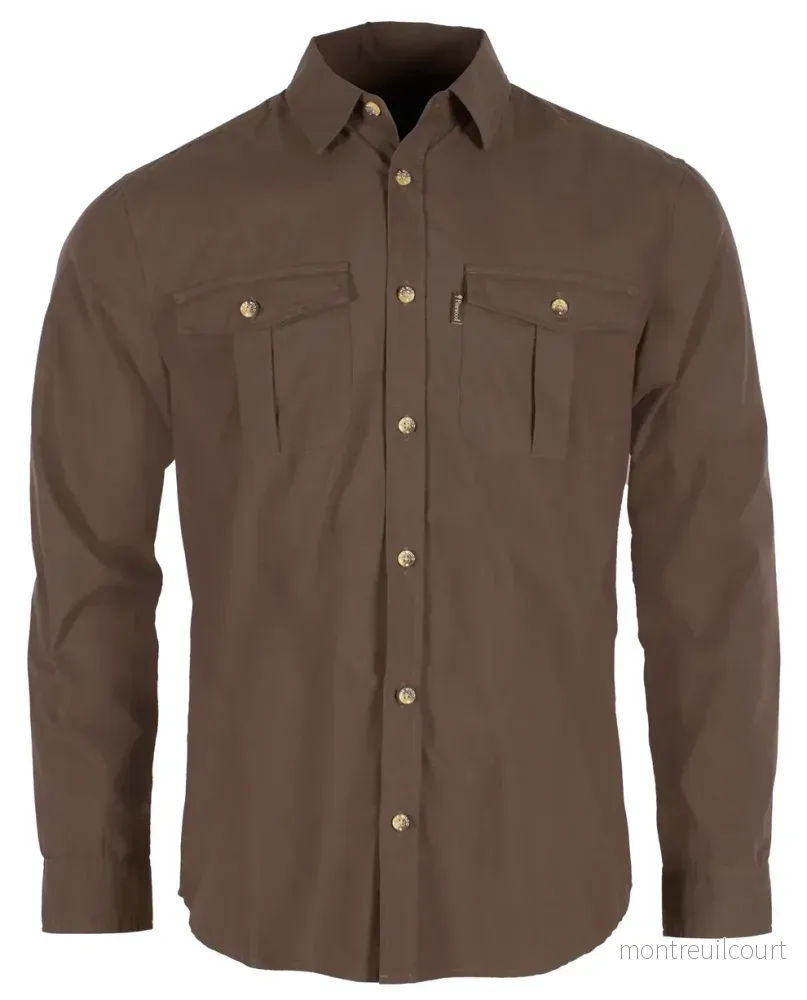 Pinewood InsectSafe Poplin L/S Shirt Herr D.Olive