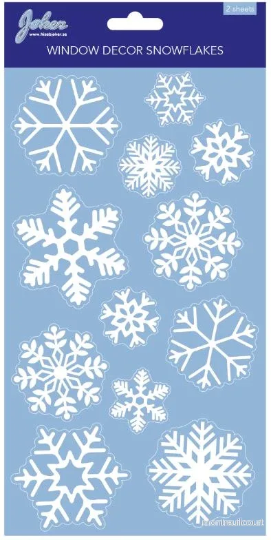 24 st fönsterdekorationer Snöflingor