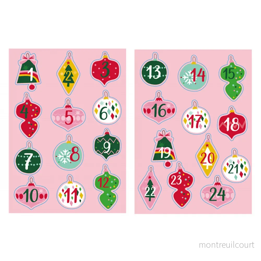 Klisterlappar för adventskalender numrerade 1-24 Klisterlappar för adventskalender numrerade 1-24