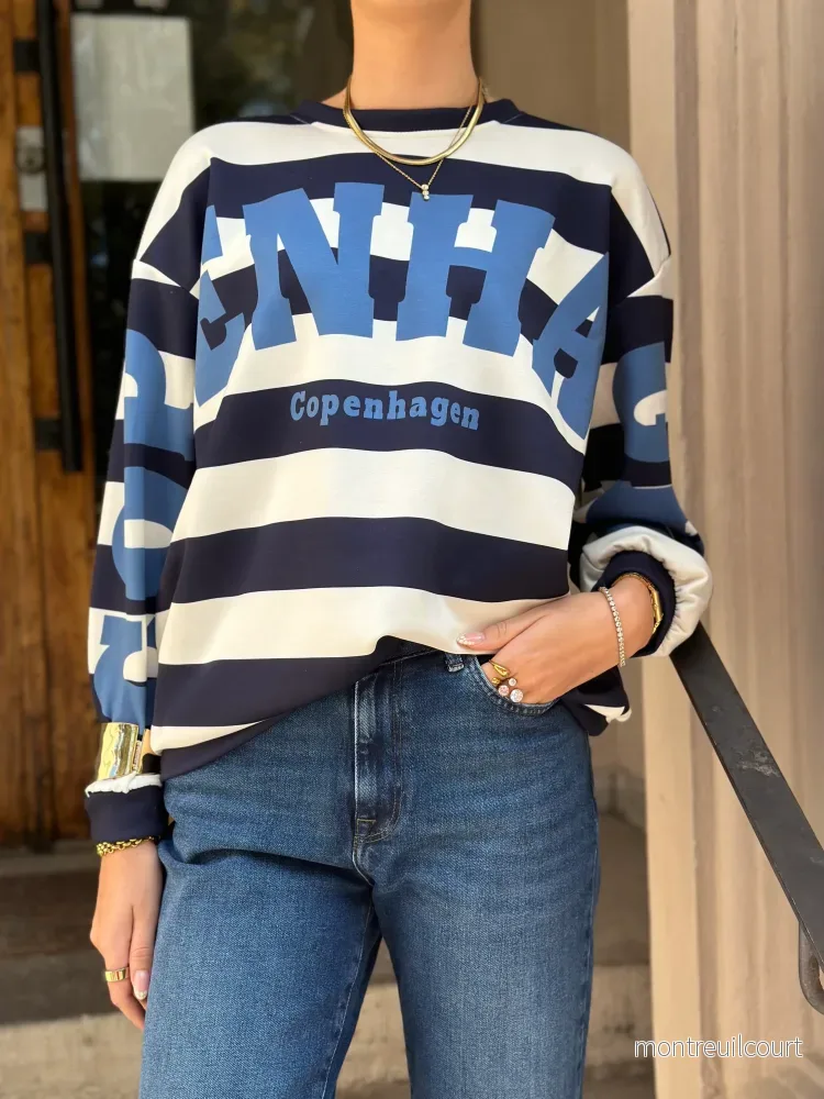 MARTA - NERINA SWEATSHIRT 22659S - BLUE/JEANS - Bild 2