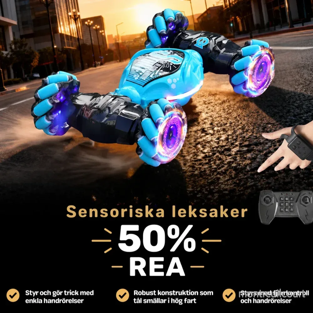 StormRacer DualControl – Stuntbil styrd med handen + fjärrkontroll