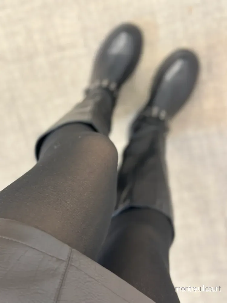 PIECES – SOPHIE FLEECE TIGHTS – BLACK/NUDE FLEECE PIECES – SOPHIE FLEECE TIGHTS – BLACK/NUDE FLEECE