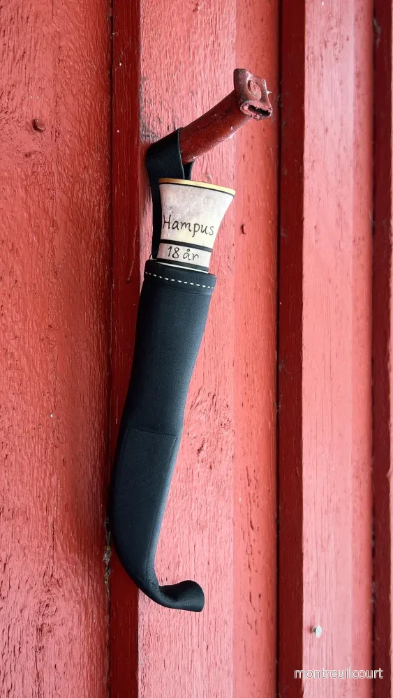Kniv 7,5 cm renhorn & läder - Bild 2