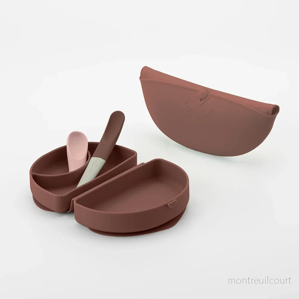 Sili Mini Go MAX – tallrik + träningssked + haklapp (Chestnut) Sili Mini Go MAX – tallrik + träningssked + haklapp (Chestnut)