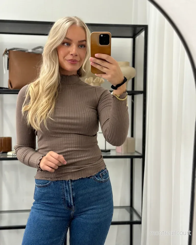 JDY – FRANSISKA L/S HIGHNECK TOP – WALNUT JDY – FRANSISKA L/S HIGHNECK TOP – WALNUT