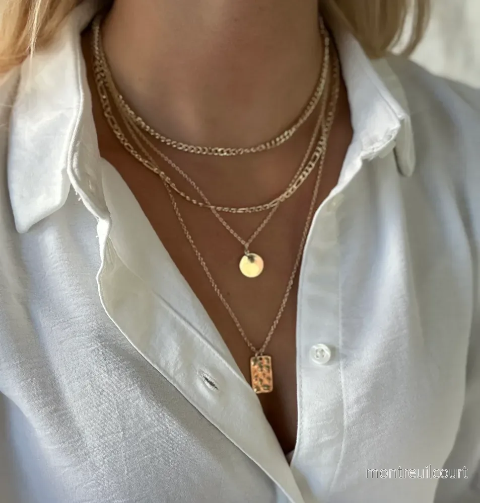 PIECES - OKIA COMBI NECKLACE - GULD - Bild 3