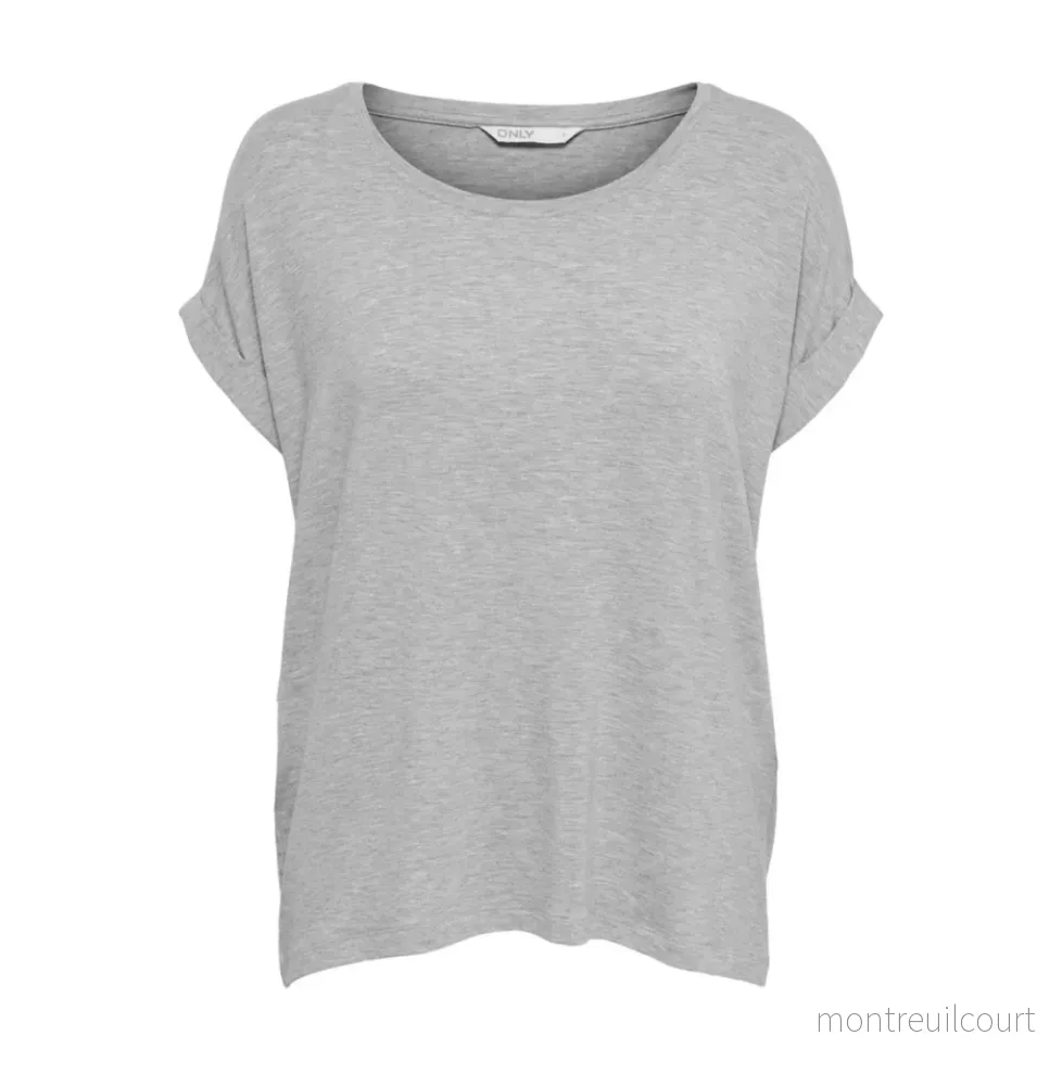 ONLY - MOSTER O-NECK TOP - LIGHT GREY MELANGE - Bild 3