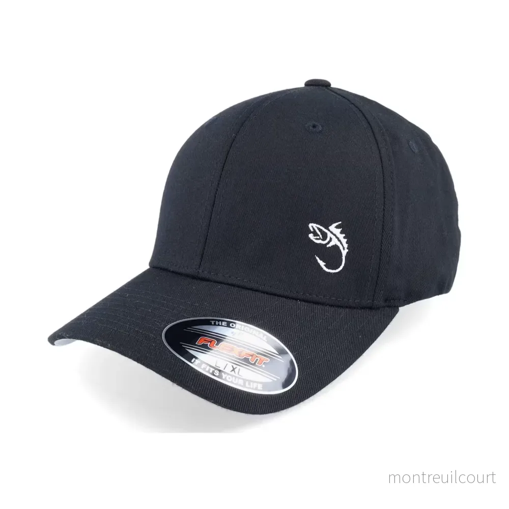 Skillfish White Fish Hook Logo Black Flexfit Keps Skillfish White Fish Hook Logo Black Flexfit Keps