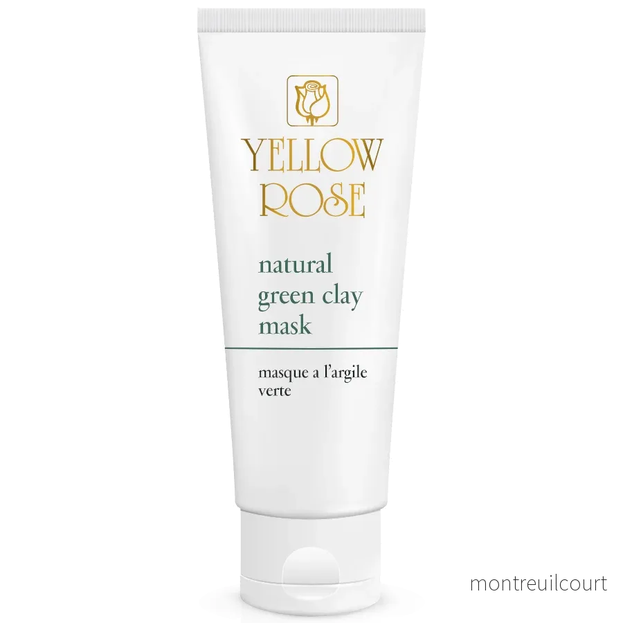 Yellow Rose Natural Green CLAY Mask med Spirulina mot akne. 250 ml