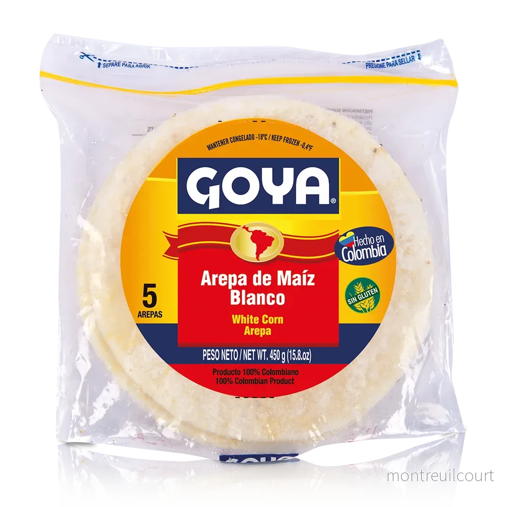 Arepas de MaĂz Blanco Congeladas / Frozen White Corn Arepas – Goya (450g) Arepas de MaĂz Blanco Congeladas / Frozen White Corn Arepas – Goya (450g)