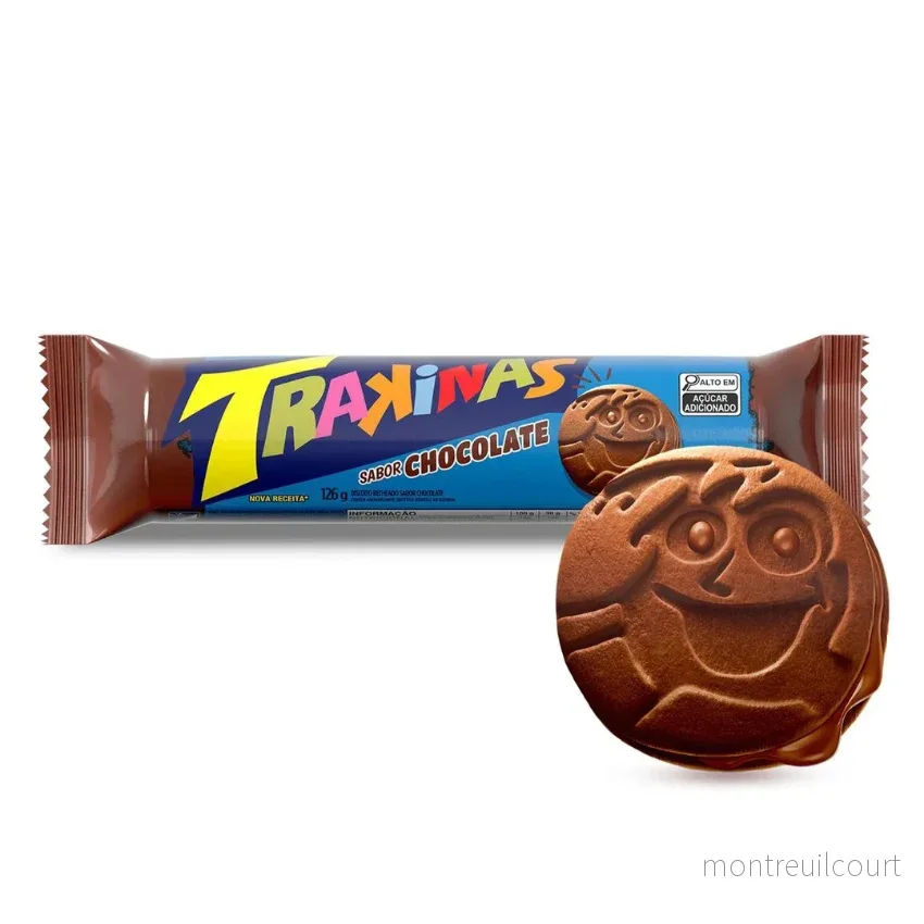 Bolacha Recheada de Chocolate / Filled Chocolate Biscuit – Trakinas (126g) Bolacha Recheada de Chocolate / Filled Chocolate Biscuit – Trakinas (126g)