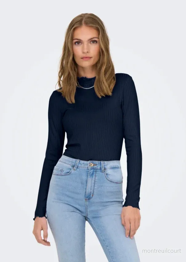 JDY – FRANSISKA L/S HIGHNECK TOP – NAVY BLAZER JDY – FRANSISKA L/S HIGHNECK TOP – NAVY BLAZER