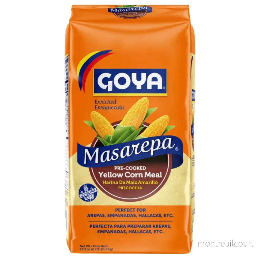 Harina de MaĂz Amarillo Precocida / Pre-Cooked Yellow Corn Meal – Goya (1kg) Harina de MaĂz Amarillo Precocida / Pre-Cooked Yellow Corn Meal – Goya (1kg)