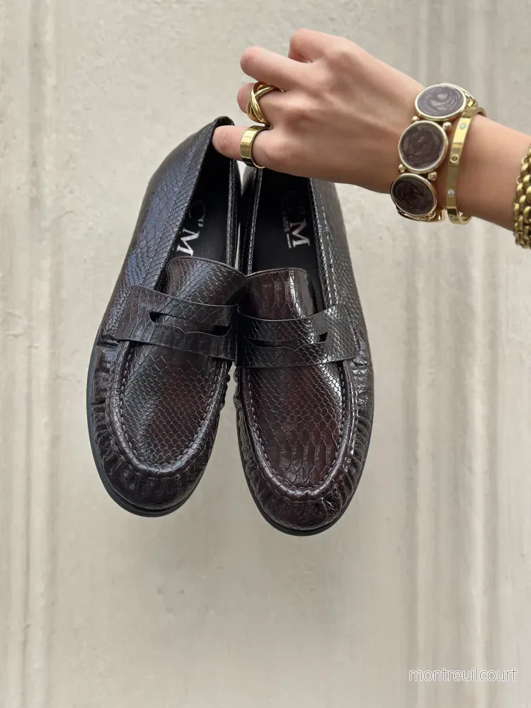 MARTA – LOAFERS SNAKE PRINT Y-115 – COFFEE MARTA – LOAFERS SNAKE PRINT Y-115 – COFFEE