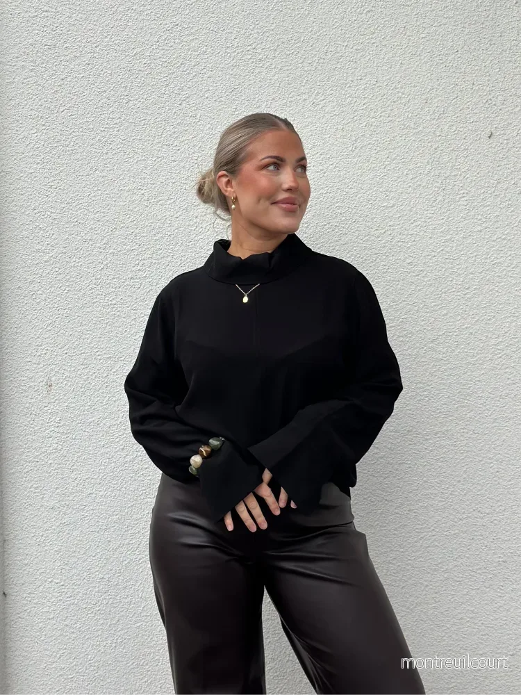 SELECTED FEMME – SOLER REGULAR LS HIGH NECK TOP – BLACK SELECTED FEMME – SOLER REGULAR LS HIGH NECK TOP – BLACK