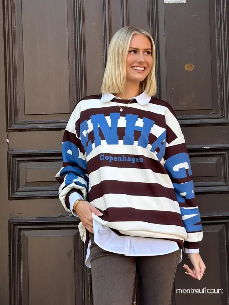 MARTA – NERINA SWEATSHIRT 22659S – CHOCO/JEANS BLUE MARTA – NERINA SWEATSHIRT 22659S – CHOCO/JEANS BLUE