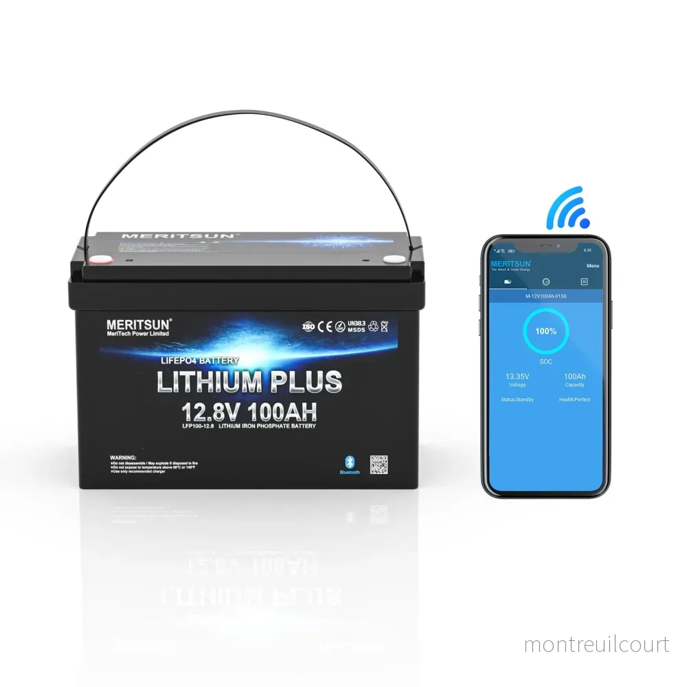 Meritsun 12.8V 100Ah Litiumbatteri Bluetooth Meritsun 12.8V 100Ah Litiumbatteri Bluetooth