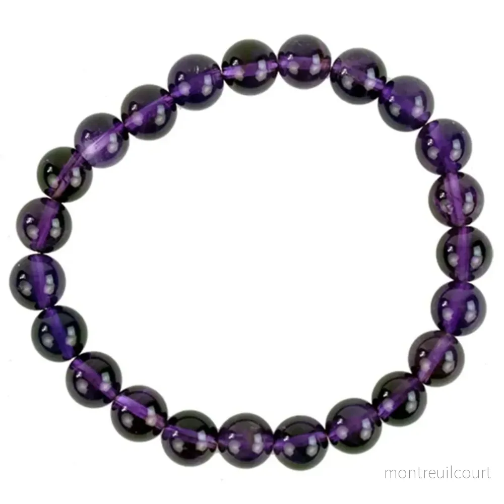 Armband - Ametist runda pärlor 8mm - Bild 2