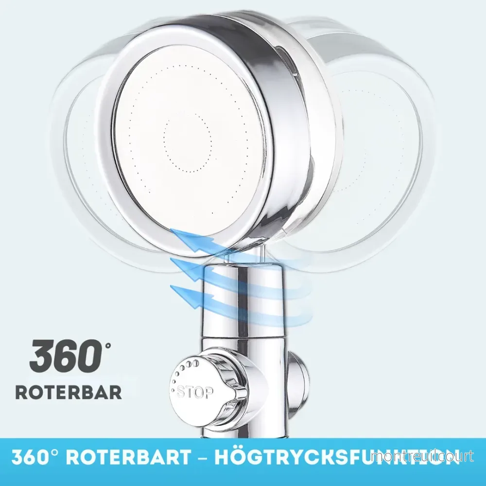 Turbo Duschmunstycke – Komplett Set med 3 Filter - Bild 2