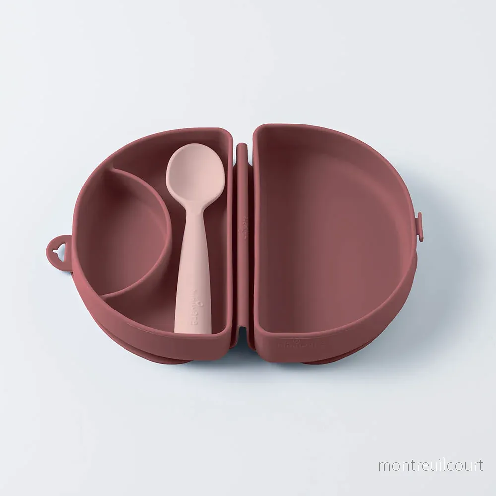 Fold & Scoop – tallrik + sked (Raspberry/Pink Salt) Fold & Scoop – tallrik + sked (Raspberry/Pink Salt)