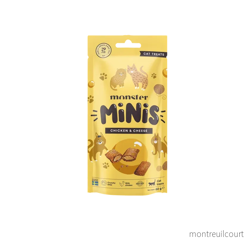Monster Cat Treats Minis Chicken & Cheese 60g Monster Cat Treats Minis Chicken & Cheese 60g