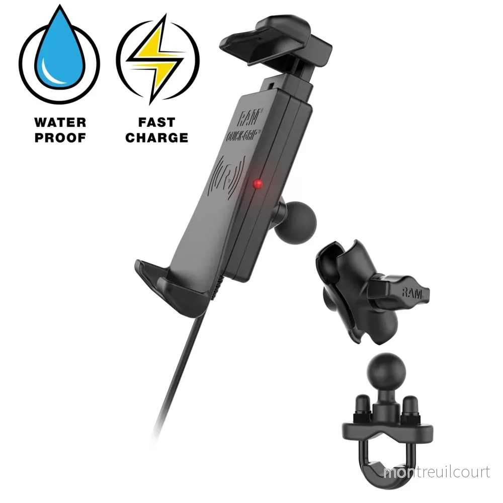 RAM Mounts Quick-Grip 15W Waterproof Wireless Charging Handlebar Mount - Bild 2